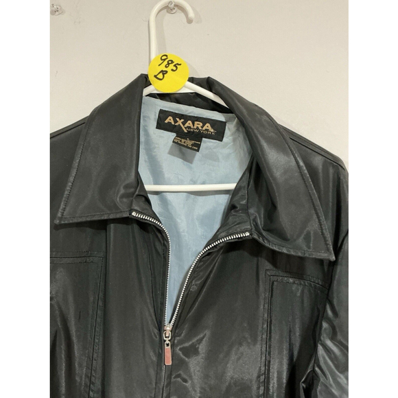 Woman’s Axara Ny Size Large Black Zip Up Lined Polyurethane Nylon Jacket - Picture 3 of 10